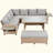 Modern 5 Piece Rattan Sectional Seating Group with Cushions-97840504-111721380