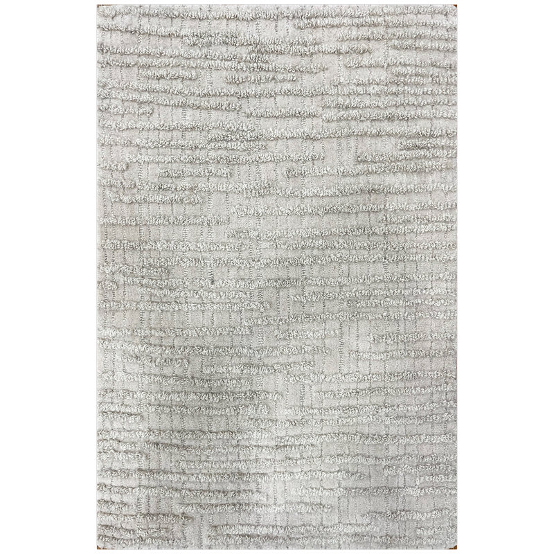 Tapis gris noué à la main, Rectangle 2 pi x 3 pi