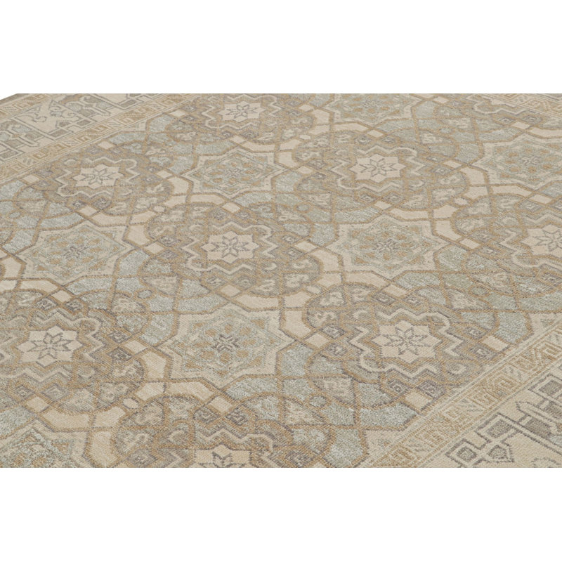 Modern Classics Hand Knotted Geometric Area Rug, Rectangle 6' x 9'