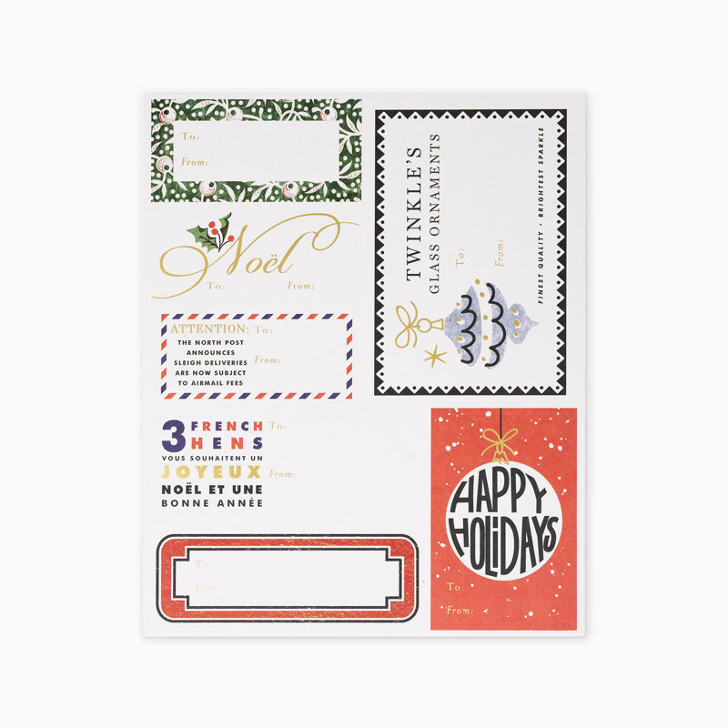 Étiquettes cadeaux autocollantes, Chronique de Noël