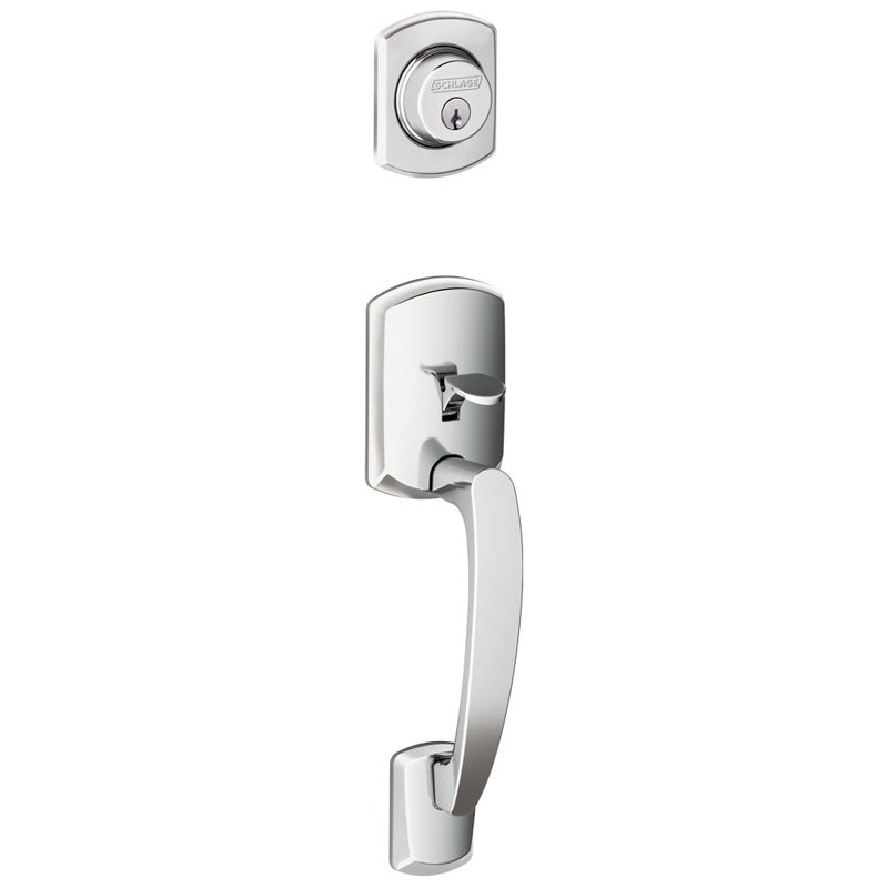 Inactive Exterior Greenwich Dummy Entry Set (Interior Portion Sold Separately), Bright Chrome