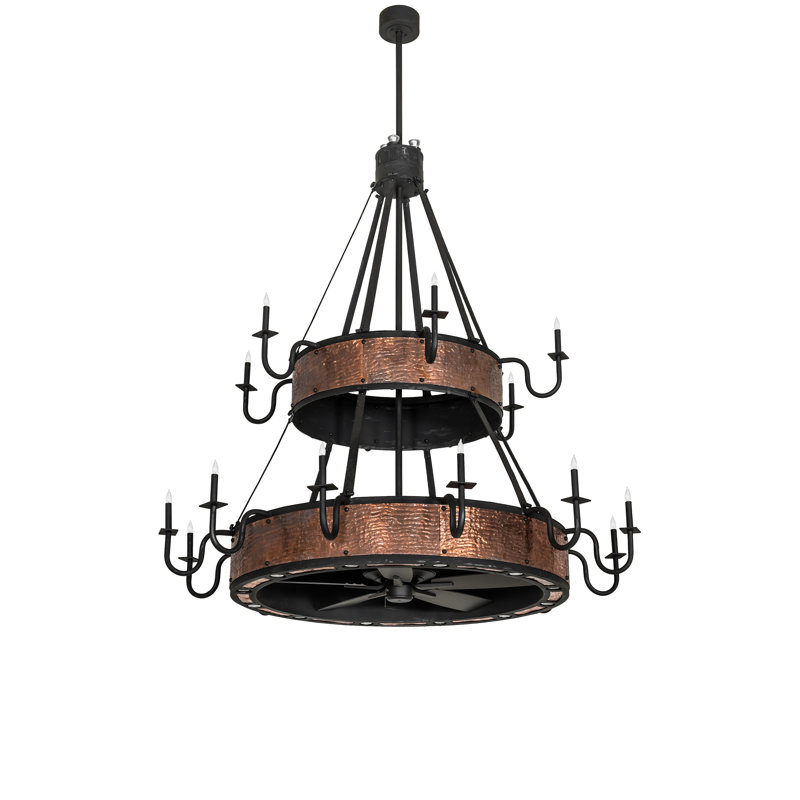 62" Wide Costello 18 Light Two Tier Chandel-Air, 75" H x 72" W x 72" D