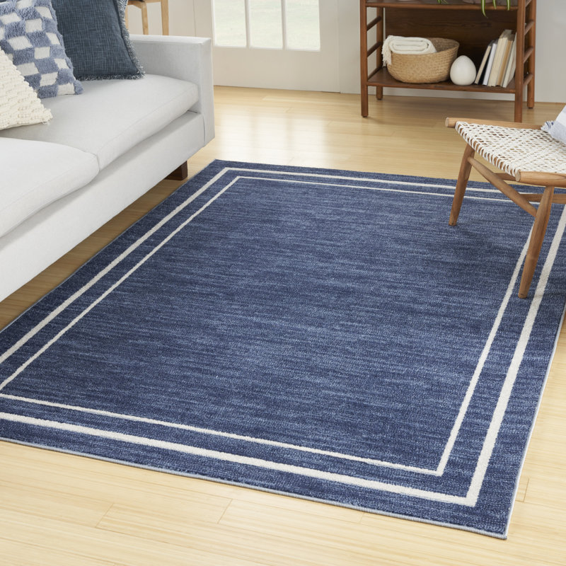 Nourison Essentials Navy Ivory Indoor/Outdoor Area Rug, Rectangle 7' x 10'