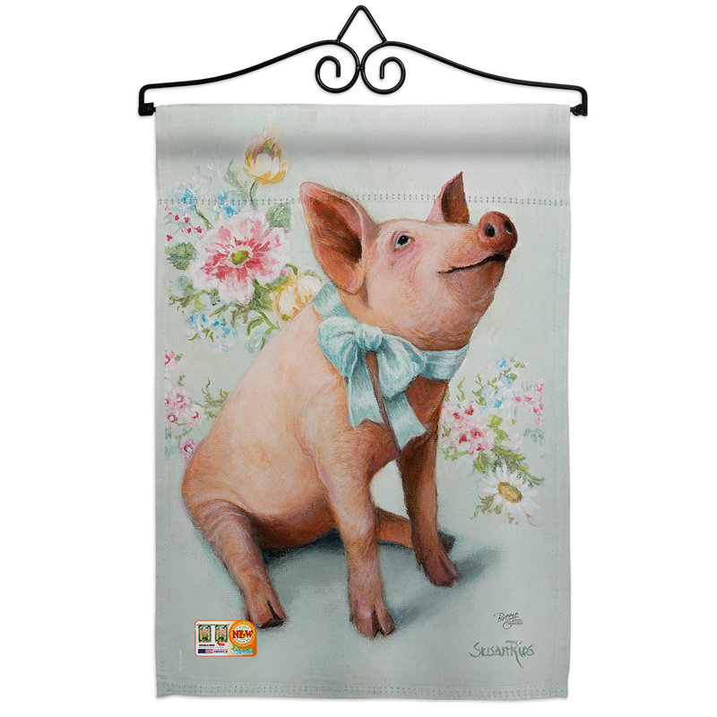 Polyester à 2 faces 13 x 19 po pigglet ensemble de drapeaux