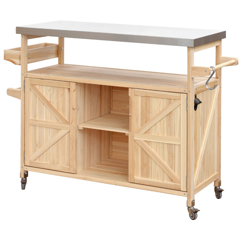 Outdoor Kitchen Island(No Include Stool), Natural