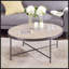 Table basse ronde en bois avec cadre en métal