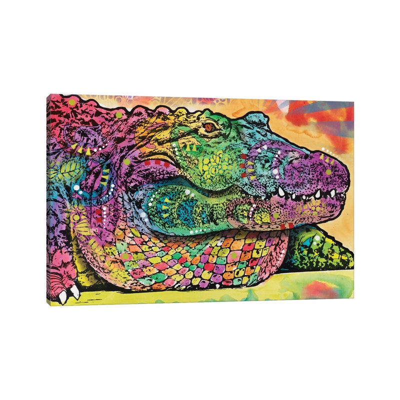In Awhile Crocodile II by Dean Russo - Wrapped Canvas Print, 20.32 cm H x 30.48 cm W