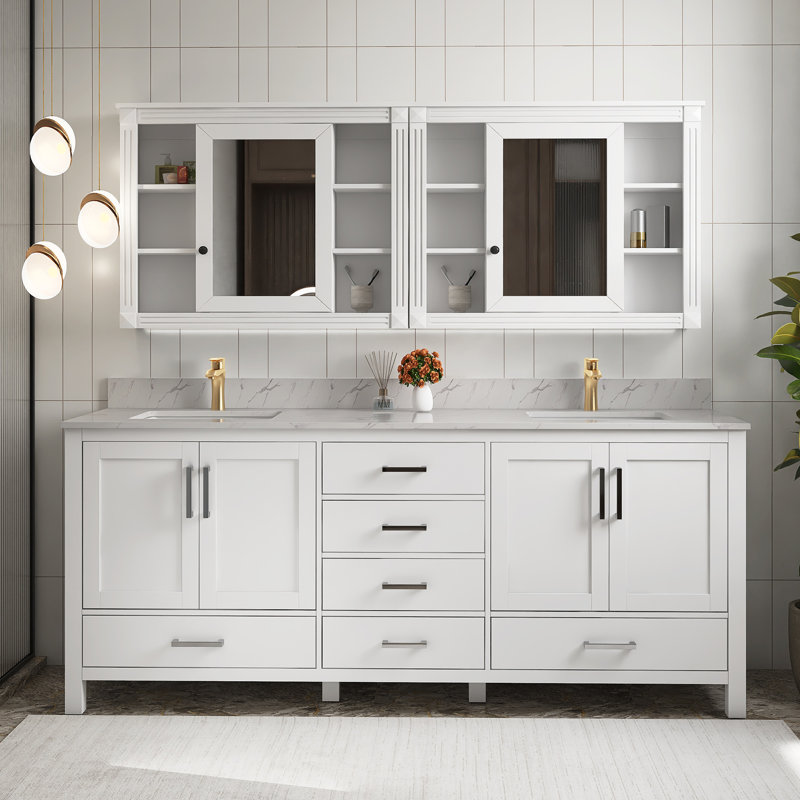 Ensemble de meuble-lavabo mural 80 po