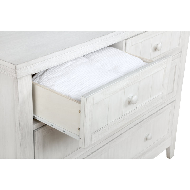 Commode 4 tiroirs , Blanc patiné