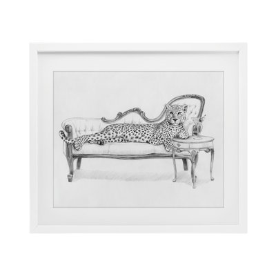 «Lounging Beast Cheetah», reproduction encadrée sous verre, design par Victoria Barnes