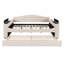 Lit de jour double rembourré avec accoudoirs de rangement, couchette et dernier système audio Bluetooth intégré, molleton Teddy, beige-727002464-727002469