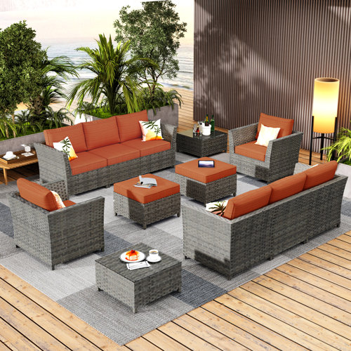 Rosecliff Heights Cassville 8 - Person Outdoor Seating Group with ...