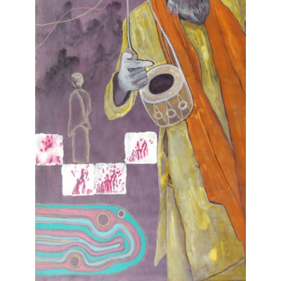 Baul Singer - Le Saint | Acrylique sur toile | Par Chinmoy Pandit