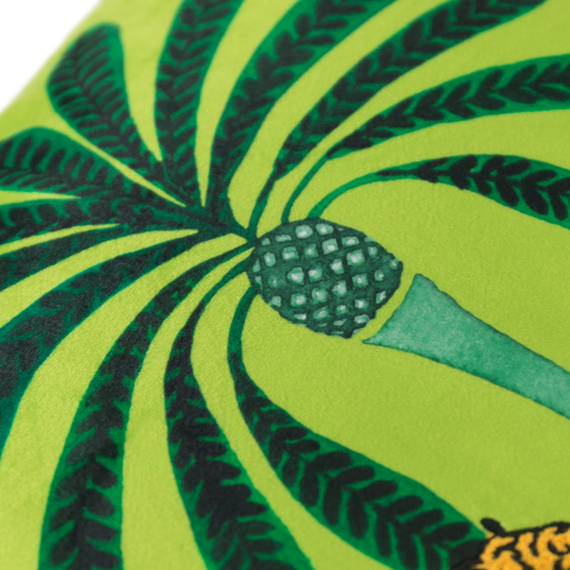 Housse de coussin décoratif Tropical Tigers 18 po x 18 po, Vert