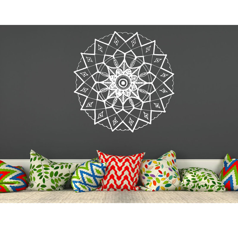 Adhésif décoratif mandala yoga, Blanc, H 20 po x l 22 po