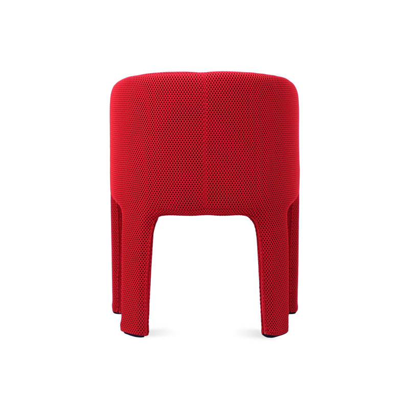 Chaise avec accoudoirs Camilla en tissu rouge