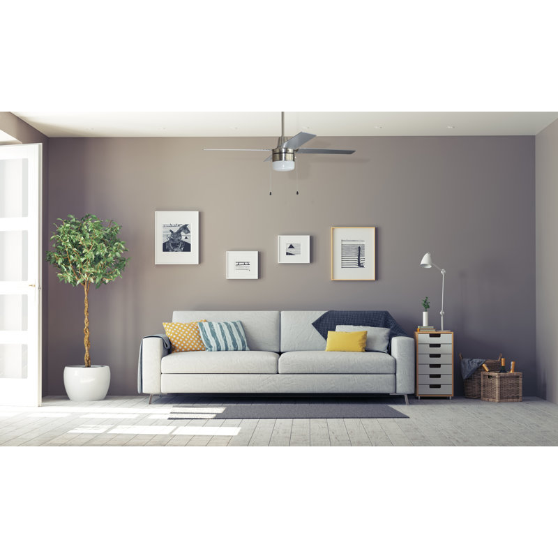 Gearhart 48'' Ceiling Fan with LED Lights, Brushed Nickel