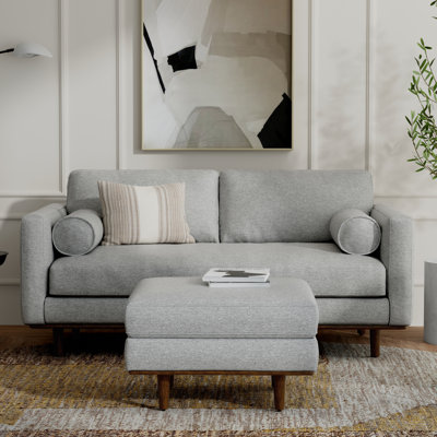 Morrison  Sofa and Ottoman Set in Woven-Blend Fabric