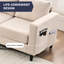 Canapé modulaire en lin 108 po avec capacité de 660 lb et poches de rangement latérales-1605776880