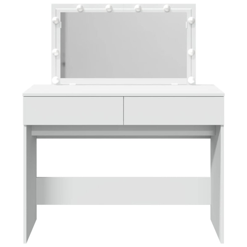 Dressing Table with Mirror, White