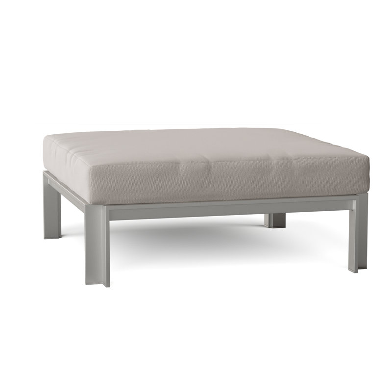 Tivoli Outdoor Teak Ottoman, Sailcloth Seagull