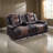 Gurutz 76'' Traditional Double Reclining Sofa - Faux Leather Reclining Sofa, Integrated Drop-Down Center Table with Cupholders, Durable Metal-Reinforced Frame-1245628974