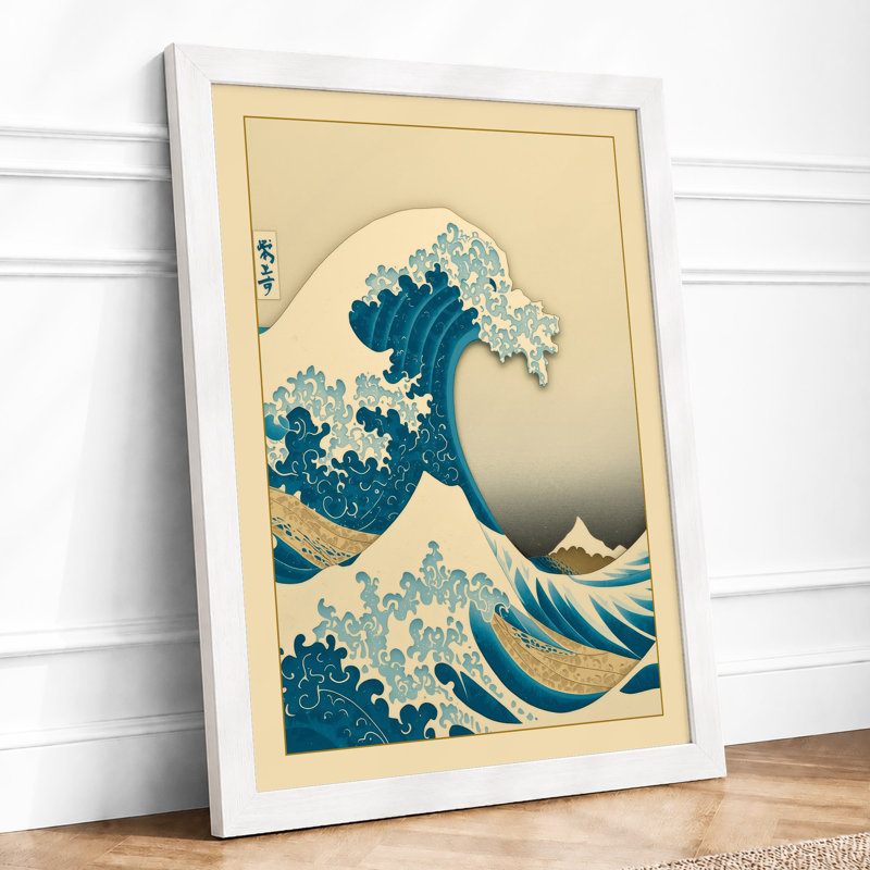 Great Wave At Dawn Japandi - Print, A2 - 59.4 x 42.0 cm, White