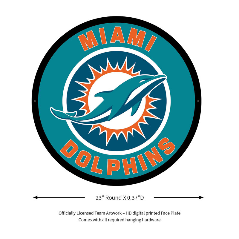Plaque murale lumineuse NFL, Dolphins de Miami