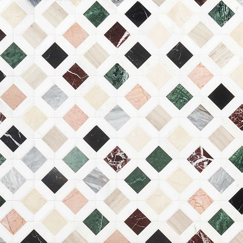 Nola 2x2 Polished Marble Mosaic Tile