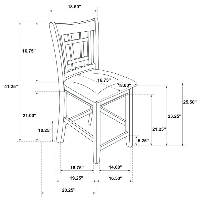Chaise de salle à manger à hauteur de comptoir Wanya en lin et chêne clair (ensemble de 2)