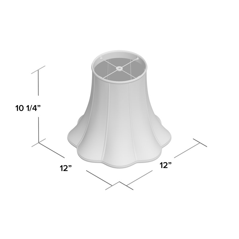 Abat-jour cloche en soie / shantung (araignée), Beige, H 10,25 po x l 12 po x P 12 po