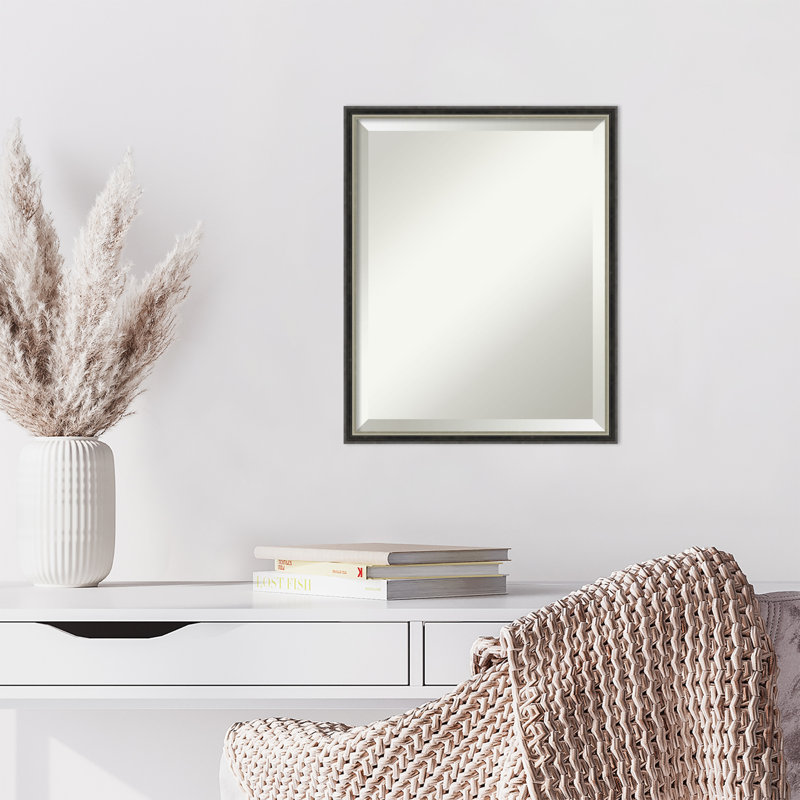 Miroir mural Theo, 21,25 po x 17,25 po, Noir