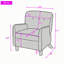 Fauteuil d'appoint capitonné avec coussin en mousse, accoudoirs et pieds en bois massif, idéal pour le salon ou un coin lecture.-985055538
