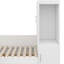 Lit plateforme double en bois avec 6 tiroirs, étagères, bureau et garde-robe-886825637