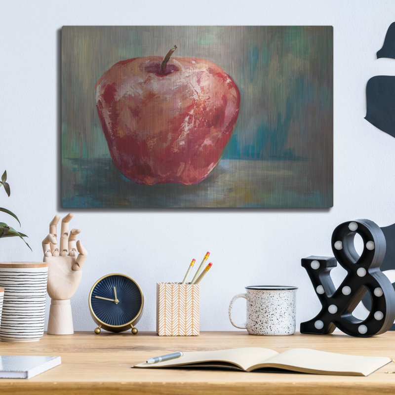 Art mural luxueux «Red Apple Crop» par Jeanette Vertentes, H 12 po x l 16 po