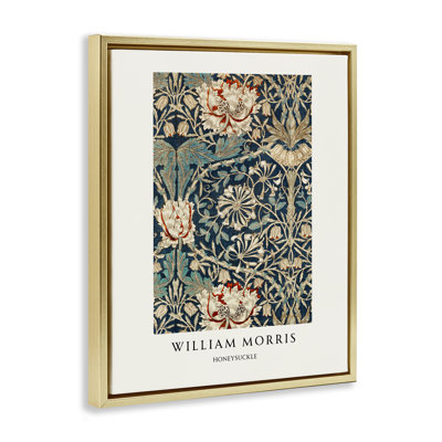 William Morris Honeysuckle Pattern Floating Frame, design by Vintage Hustle