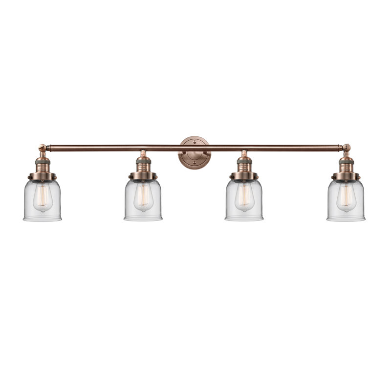 Bell - Éclairage pour meuble-lavabo 4 lumières 42 po, Transparent, Cuivre antique, DEL
