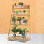 Support pour plante pliante à 4 niveaux, support de rangement en forme de trapèze en bambou pour jardin de balcon-1059469090-1059469101