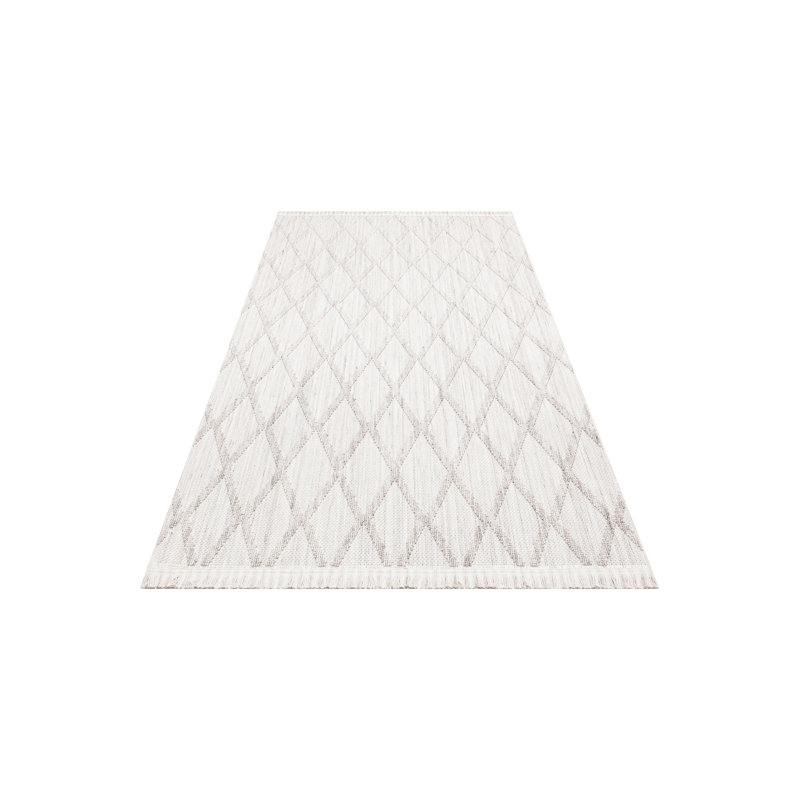 Tapis géométrique en polyester tissé à la machine Ralphs, Rectangle 6 pi 7 po x 9 pi 6 po