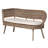 Chamniss Modern Bohemian Gray Washed Seagrass and Rattan Bench and Wood Table 3-piece Dining Nook Set