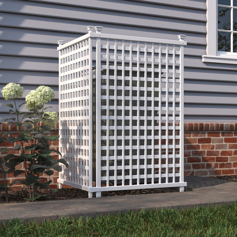 Highland Lattice White Plastic Outdoor Privacy Screen, 2 Panels