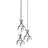 Modern Industrial Chandelier, Antiquation Finish, 39.4 x 19.7 inches | Durable Metal Body with Elegant Glass Cap | 3 x E27 Max 6W Sockets, IP20 Rated | Perfect for Glamorous Home Decor & Unique Lighting Solutions