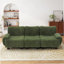 Canapé moderne en chenille 3 places avec accoudoirs courbés pour des espaces de vie compacts et élégants, vert-1739785790