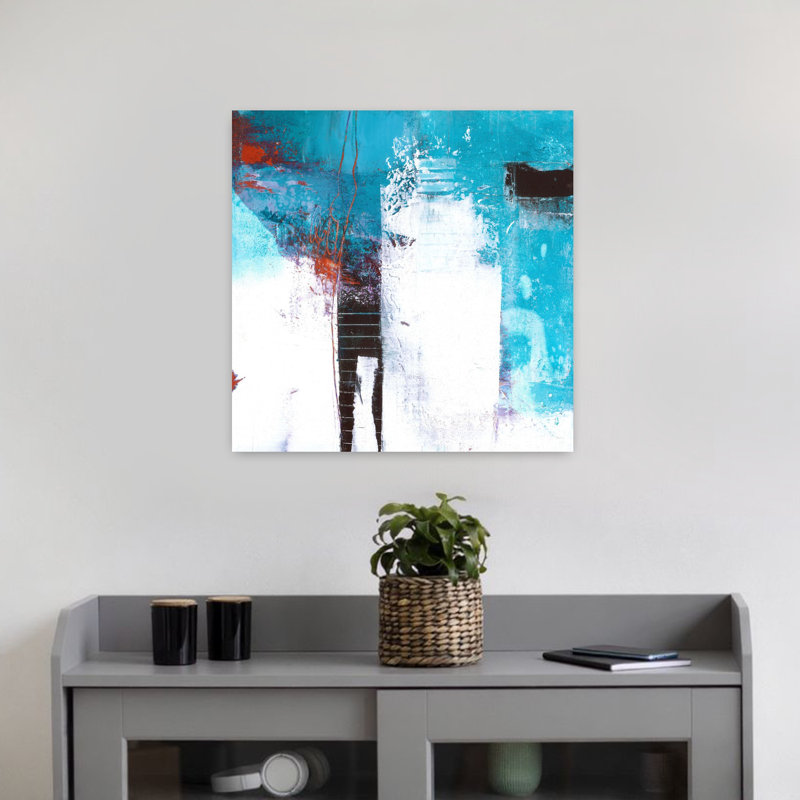 Reflets, art contemporain abstrait, H 18 po x l 18 po