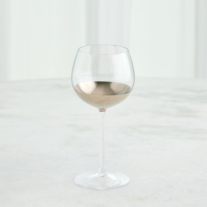 Hand-Painted Platinum Metallic 6oz Wine Glass