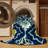 Machine Washable Abram Ceviche Global Inspired Moroccan Rug in Blue – Navy Binding-589156456