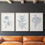 Indigo Botany Study IV - Ensemble de 3 peintures sur toile encadrées-116087745-116087746