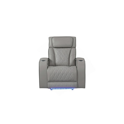 Fortuner Modern Style Upholstery Recliner Chair Made With Wood & Massage Function Included-Gray