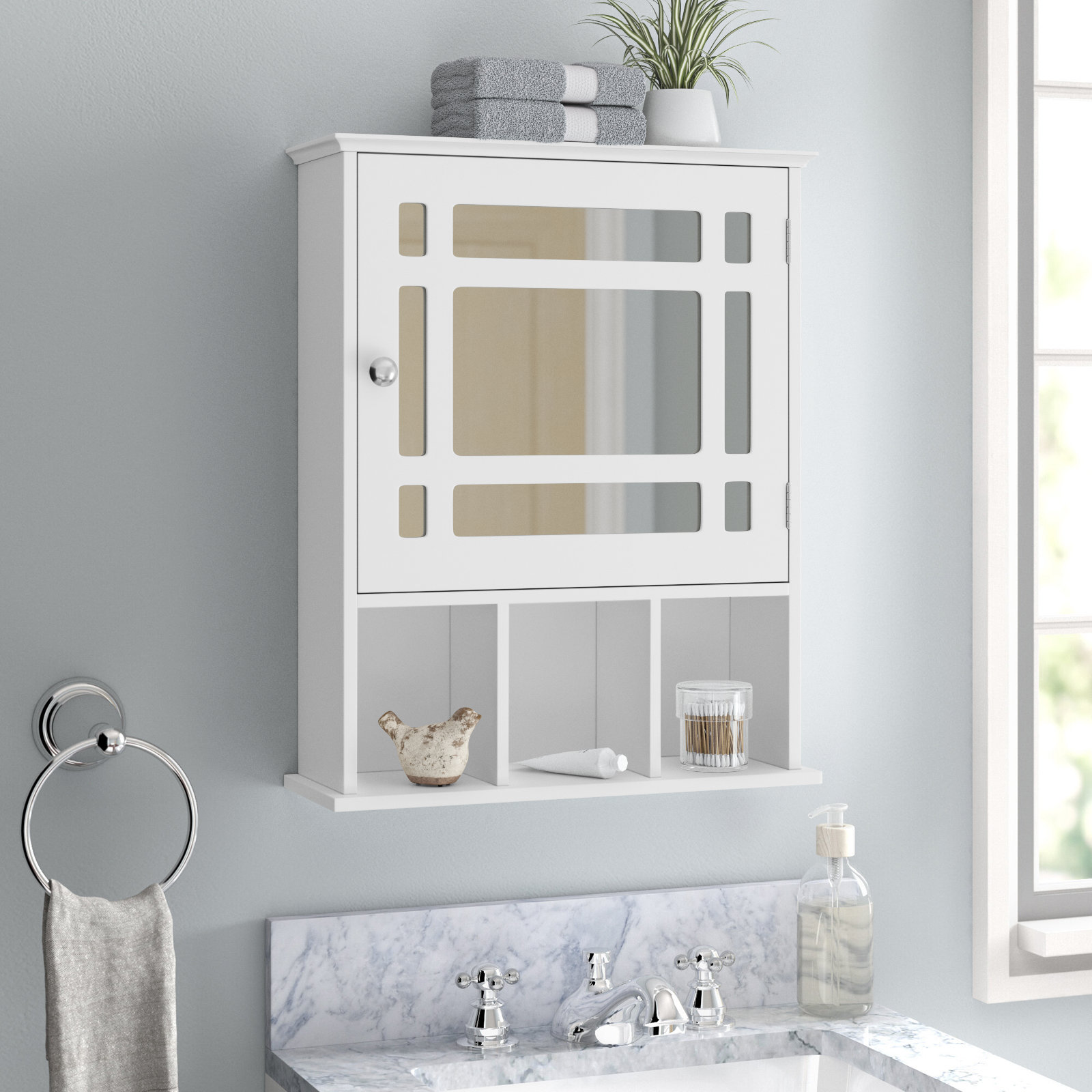 FORCLOVER 14 in. W x 7 in. D x 20 in. H Wall Mounted Bathroom Storage Wall Cabinet in White