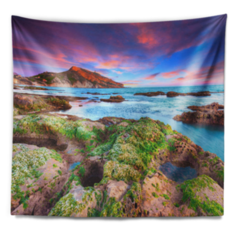 Tapisserie à coucher de soleil à ressorts giallonardo beach shore, H 32 po x l 39 po